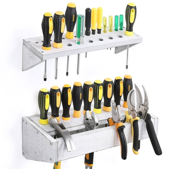 2Pcs WOOD Slatwall Accessories, Slatwall Screwdriver Holder Slatwall Wrench Organizer,  Shelving Racks for Home Garage Workbench Shop Retail Storage Display