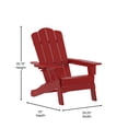 thumbnail image 5 of Emma + Oliver Set of 2 Adirondack Chairs with Cup Holders, Weather Resistant HDPE Adirondack Chairs in Red, 5 of 12
