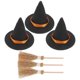 thumbnail image 2 of 3 Set of Mini Witch Hats Set Mini Hat Mini Witch Broom Set Miniature Witches Accessory for Halloween, 2 of 4