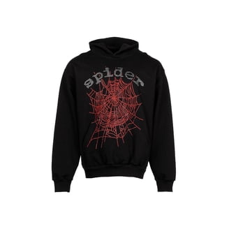 Sp5der Men's OG Web Studded Zip Hoodie Black, from StockX