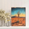 thumbnail image 2 of Qisvanset 12x16 Inch 2D Flat Framed Canvas Art, Vintage Midwestern Cactus Western Rustic Home Wall Art Decor, 2 of 5