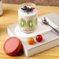 thumbnail image 4 of FOUKUS 6 Pack 16oz Glass Mason Jars with Airtight Lids: Overnight Oats Containers with Lids, Meal Prep Jars for Salad, Yogurt, Chia Pudding, Small Food Storage Cups for Breakfast On-the-Go, 4 of 6