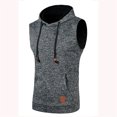 thumbnail image 4 of Raenseen Men Workout Hooded Hoodies Sleeveless Gym Workout Tank Tops with Pocket Bodybuilding Muscle Dark Gray XL, 4 of 7