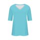 thumbnail image 4 of Camiseta informal de manga corta con cuello en V y estampado de vino para mujer Happy Hallothanksmas, 4 of 4