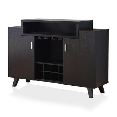 Bowery Hill Mid-century Wood Wine Storage Buffet in Cappuccino