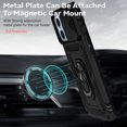 thumbnail image 6 of for iPhone 13 Pro Max Case, Soft TPU & Hard PC Anti-scratch Sliding Cover Full Protection Ring Stand Rotating Kickstand Holder Magnetic Shockproof Phone Case Cover for iPhone 13 Pro Max, Black, 6 of 7