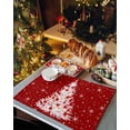 thumbnail image 2 of Christmas Red Placemats Set of 6 White Xmas Tree Winter Snowflakes Heat Insulation Washable Place Mats, Rustic Non-Slip Table Mats for Dining Table Party Kitchen Decor,13x19 Inch, 2 of 4