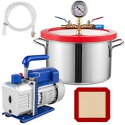 VEVOR 1.5 gallon Vacuum Degassing Chamber Kit Stainless Steel Degassing Chamber 5.7L Vacuum Chamber Kit with 2.5 CFM Vacuum Pump - Not for Wood Stabilizing