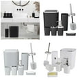 thumbnail image 2 of AOOOWER 6Piece Bathroom Organise Set with Toothbrush Cup Hydraulic Cup Trash Can Brush Durability Construction, 2 of 15