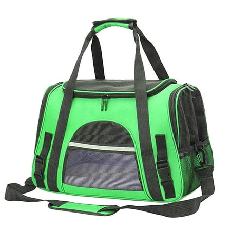 Green Pet Bag Portable When Going Out One Shoulder Crossbody Pet Box