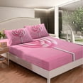 thumbnail image 4 of Castle Fairy Dessert Candy 4 Pieces Queen Sheet Sets,Pink White Ultra Soft Flat Sheet,Dreamy Princess Queen Fitted Sheet,Microfiber Girls Bedroom Decor, 4 of 5