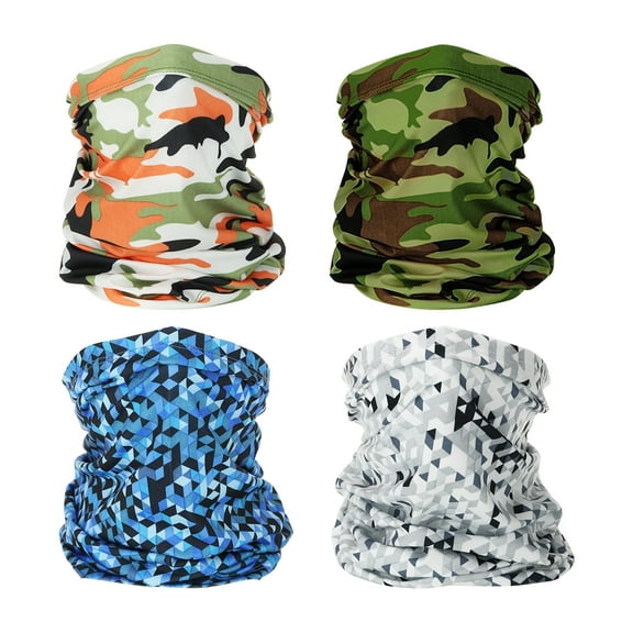 Uxcell Neck Gaiter, 4 Pack Breathable Face Cover Scarf for Cycling, 4 Colors