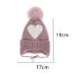thumbnail image 2 of Bienvenido Love Gorro de punto para bebé con bola de pelo, protección para los oídos y gorro infantil calentito de terciopelo, 2 of 5