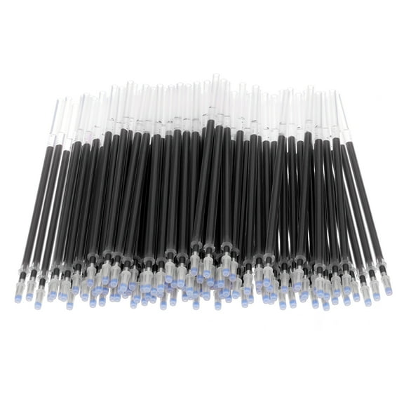 Uxcell 100 Pcs Erasable Gel Pens Refills, 1mm Heat Erasable Pens Refills for Fabric Disappearing Ink Pen Fabric Markers for Sewing Quilting Writing, Black Ink