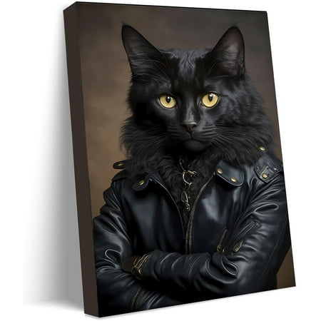 FDFW Dark Academia Decor Punk Black Cat Halloween Decorations door Gothic Decor Vtage Wall Art Aesthetic Room Posters Gothic Wall Art For Cat Lovers es 8x10inch Framed