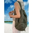 thumbnail image 2 of Mochila de lona para mujer, estilo retro, estética, básica, para estudiantes de secundaria/universitarios, viajes, portátil, 2 of 3