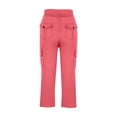 thumbnail image 4 of LLYWEY Cargo Pants for Girls High Waisted Yoga Pants with Pockets Causal Loose Wide Leg Trousers Drawstring Elastic Waist Pull On Pants Pinks 5T, 4 of 6