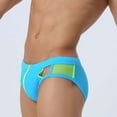 thumbnail image 4 of FcBaudy Men's Low Waist Solid Color High Vent Zipper Swimming Trunks Underpants Men Pants, 4 of 9