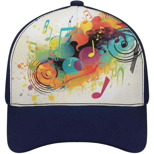 Abstract Music Themed Baseball Cap Classic Golf Cap Soft Dad Hat Multicolor Adjustable Low Profile Hat Unisex