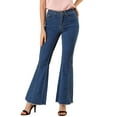 thumbnail image 1 of INSPIRE CHIC Pantalones Largos Vintage para Mujer Clásicos de Cintura Alta Jeans de Campana M-Azul XS, 1 of 1