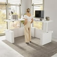 thumbnail image 2 of Stratus 72W x 78D L Shaped Standing Desk in White - Engineered Wood, 2 of 8