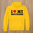 thumbnail image 2 of Tiweut Women Hoodies I Love My Boyfriend Funny I Heart Love Hot My BF Custom Pullover Hoodie,Yellow,XL, 2 of 3