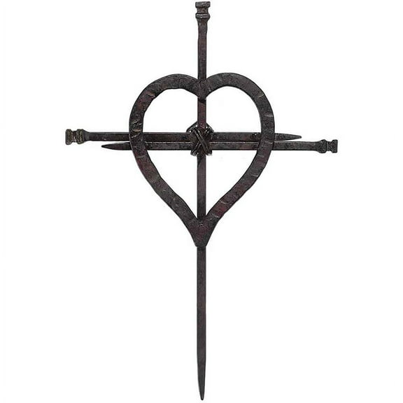 Wall 3 Nail Cross With Heart