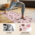 thumbnail image 4 of 74x26 Inch Yoga Towel, Sweat Absorbent Non-Slip Mat for Hot Yoga, Pilates & Fitness,Two-Tone Chocolate Pink Donut Light Pink Grid Pattern, 4 of 5