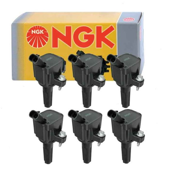 6 pc NGK Ignition Coils compatible with GMC Envoy 4.2L L6 2006-2009