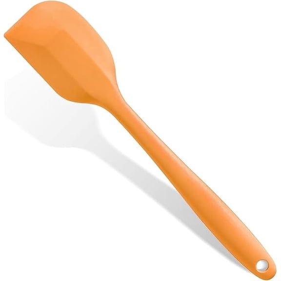 Orange Rubber Spatula for Kitchen Use, 10.8In Silicone Spatulas for Cooking Heat Resistant, Flexible Small Kitchen Spatula for Kitchen Nonstick Cookware