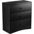 thumbnail image 5 of Nightstand, Bedside Tables, Modern Night Stand with 3 Storage Drawers, Small Wooden Dresser Chest of Drawers Bedside Cabinet for Bedroom Small Spaces, Black, 5 of 12