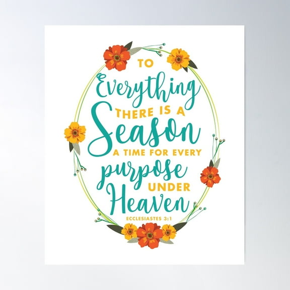 Ecclesiastes 3:1 Bible Verse Poster Wall Art, Modern Wall Decor For Living Room Bedroom, 8x12 UNFRAMED