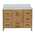 thumbnail image 4 of California 48" Bathroom Vanity with Blonde Veneer Cabinet and Matte White Top, 4 of 7