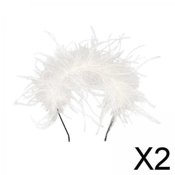 Diademas de plumas Yinane para mujer Paquete de 2