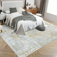 thumbnail image 3 of FairOnly 8'x10'Modern Low Pile Colorful Area Rug for Bedroom Ultra Thin Non Slip Stain Resistant Floor Cover for Living Room Dinning Room Kitchen,Grey Yellow, 3 of 7