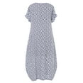 thumbnail image 3 of Uhndy Women O Neck Short Sleeve Dot Printing Dress With Pockets Maxi Dress White S, 3 of 4