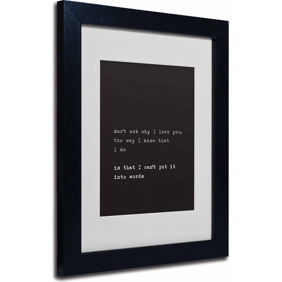 Trademark Fine Art "Why I Love You" Canvas Art by Megan Romo, Black Frame