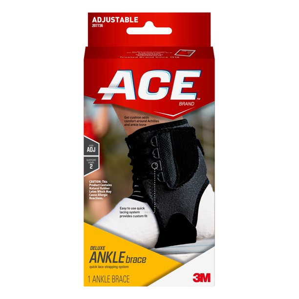 Ace Deluxe Ankle Brace Adjustable Wrap Support Universal Stabilizer Tek