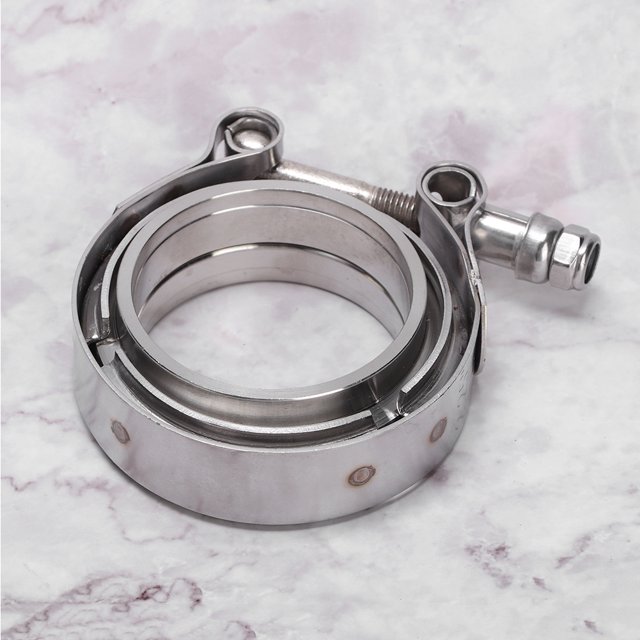 Brida Abrazadera De Acero Inoxidable Con Banda En V De 2,25 Pulgadas Con 2 Bridas Para Tubo De Escape Turbo