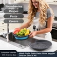 thumbnail image 2 of Collapsible Colanders with Self-Draining Base for Edge of Sink, Food Strainers (3/4/6 QT), Nested Design for Easy Storage (Red, Blue, Green) (4PC Set), 2 of 10