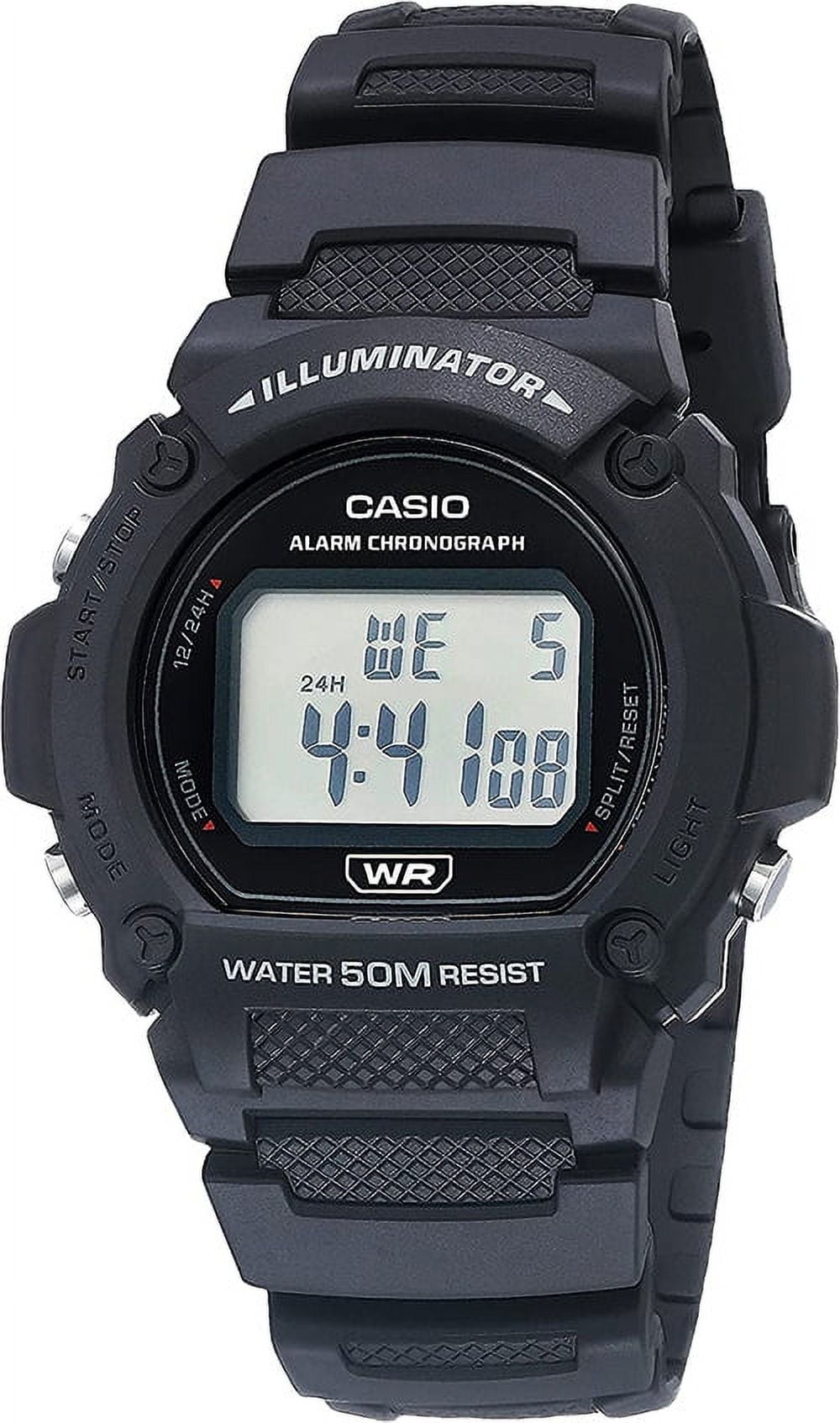 Casio Men's Sports Digital Quartz Black Resin Watch W219H-1AV