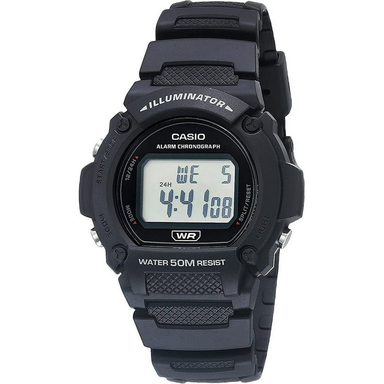 Casio Men s Sports Digital Quartz Black Resin Watch W219H 1AV Walmart