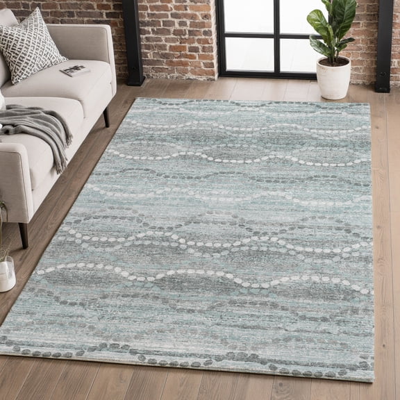 Addison Rugs Mayfield Premium Machine Washable Transitional Gradient Teal Rectangle Rug, 10' X 14' Machine Washable Transitional Gradient Teal Oversized Sherpa Throw Blanket