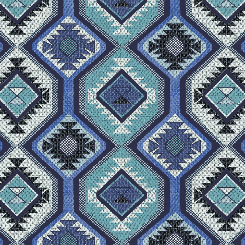 Mainstays Blue Southwest 70 x 36 in. Outdoor Fabric By The Yard