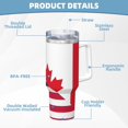 thumbnail image 5 of Junzan USA Canada Flag Pattern 40oz Water Bottle with Handle & Flip Straw,Stainless Steel Insulated Car Cup Coffee Mug with Spill proof Lid Gifts for Women & Men, 5 of 8