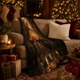 thumbnail image 3 of Majestic Bay Horse Golden Glow autumn celebration Living Room, Warm Flannel Blanket for Ranch House and Living Room, Festive autumn celebration Scene, Horse Lovers autumn celebration Gift, 3 of 7