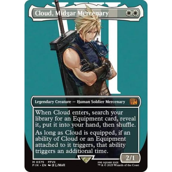 Magic the Gathering - Universes Beyond: FINAL FANTASY - Cloud, Midgar Mercenary (Borderless) Near Mint