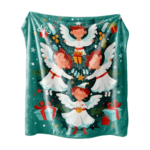 WEGFTDUOP Christmas Print Blanket Comfortable And Soft Flannel Blanket Merry Christmas Blanket Suitable For Bedroom Sofa Christmas Decoration 75X100cm Blankets And Throws, Bed Blankets