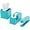 Aqua, variant on Poppin Desktop Starter Set - Slate Blue, Includes Stapler, Tape Dispenser, Two-Compartment Pen Cup and Set of 6 Retractable Gel Luxe Pens with 1mm Tip, Complete Office Stationery Set