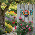 thumbnail image 2 of Hanging Metal Bee Wall Art,Iron Bee Art Sculpture for Outdoor Garden Fence Home Decors Colorful Honey Sculpture,Blue Red, 2 of 5